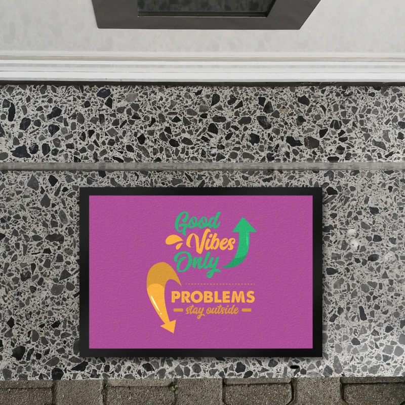 Good Vibes Only Fußmatte in 35x50 cm in dunkelgrau Problems stay outside