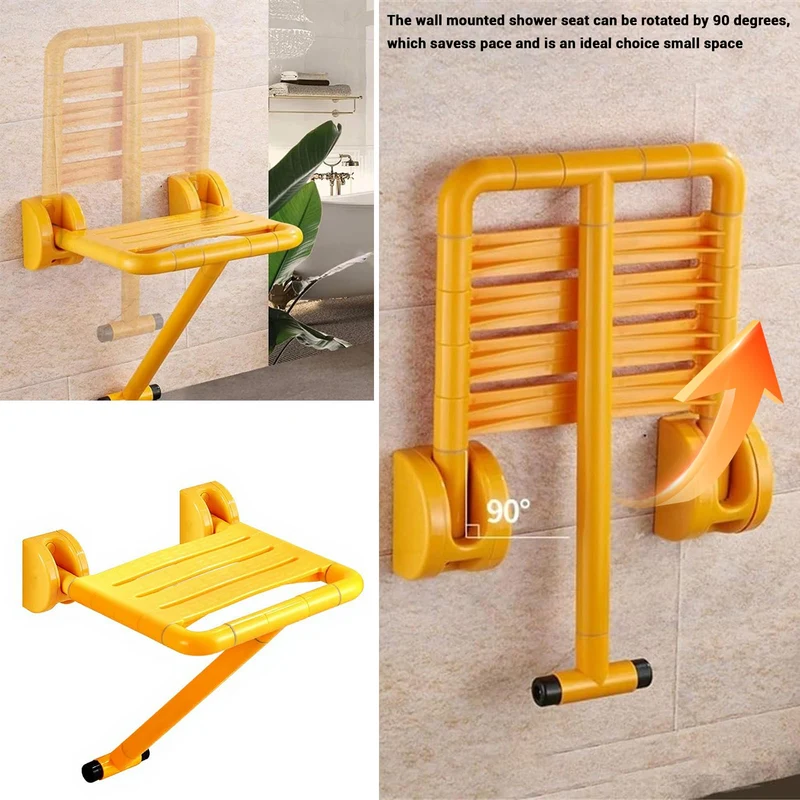 Sgabello da doccia pieghevole Garvee, sedile da doccia a parete in acciaio inossidabile fino a 150 kg, salvaspazio, per anziani, disabili e bambini, sgabello da bagno, ausilio per bagno e WC