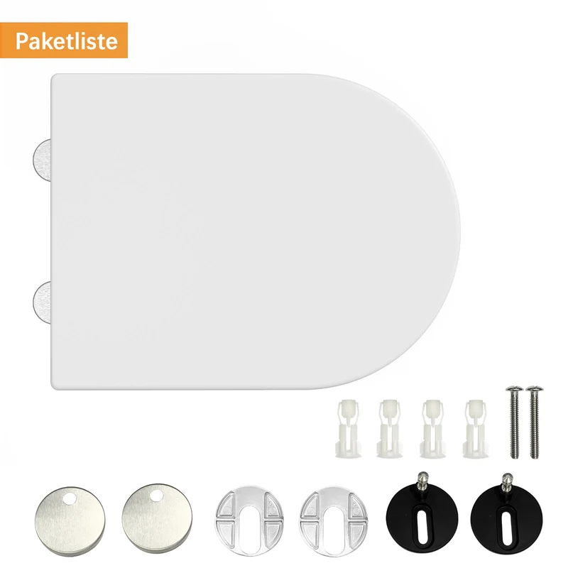 Sedile WC Garvee con seggiolino per bambini, sedile WC a chiusura ammortizzata, sedile WC a sgancio rapido, non si allenta mai, facile da pulire - Sedile WC bianco a forma di D con seggiolino per bambini, famiglia
