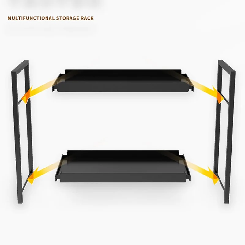 GARVEE Organizer per cucina e bagno a 2 livelli in plastica resistente, bianco, per ufficio e dormitorio per studenti