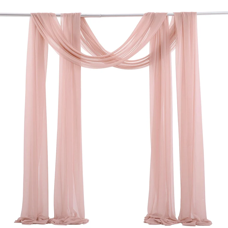 GARVEE 2x18FT Tessuto drappeggiante per arco nuziale trasparente per fotografia all'aperto, 70x550cm, bianco