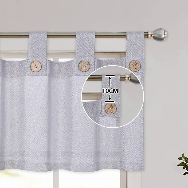 Tende in finto lino GARVEE, stile rustico, filtranti la luce e facili da pulire, 27x45 pollici, grigio, per camera da letto e soggiorno