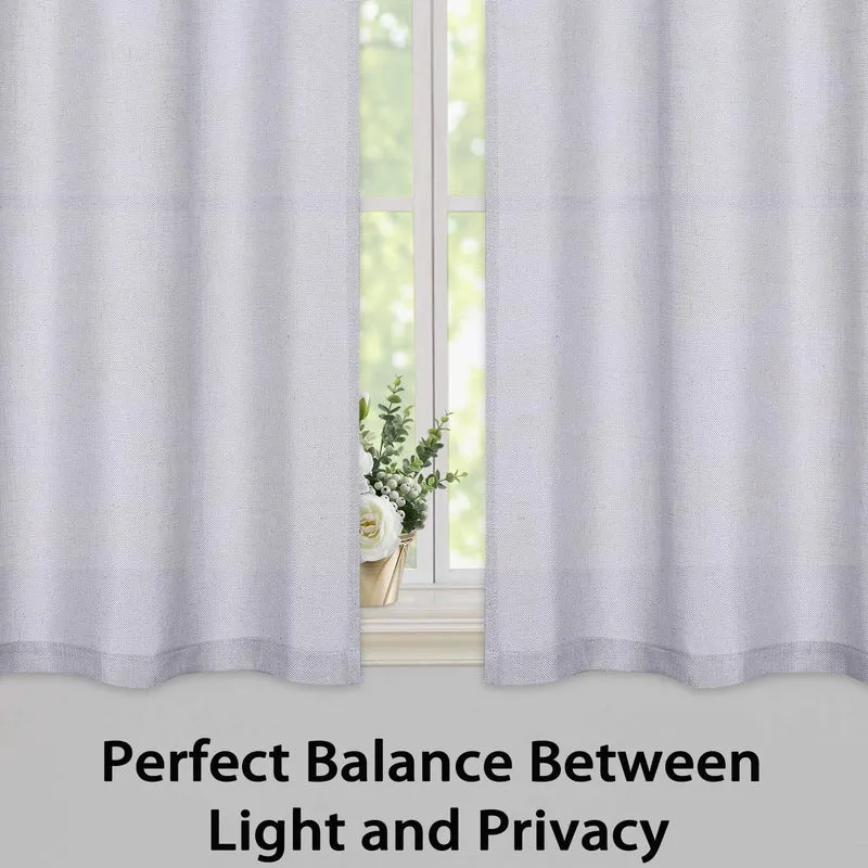 Tende in finto lino GARVEE, stile rustico, filtranti la luce e facili da pulire, 27x45 pollici, grigio, per camera da letto e soggiorno