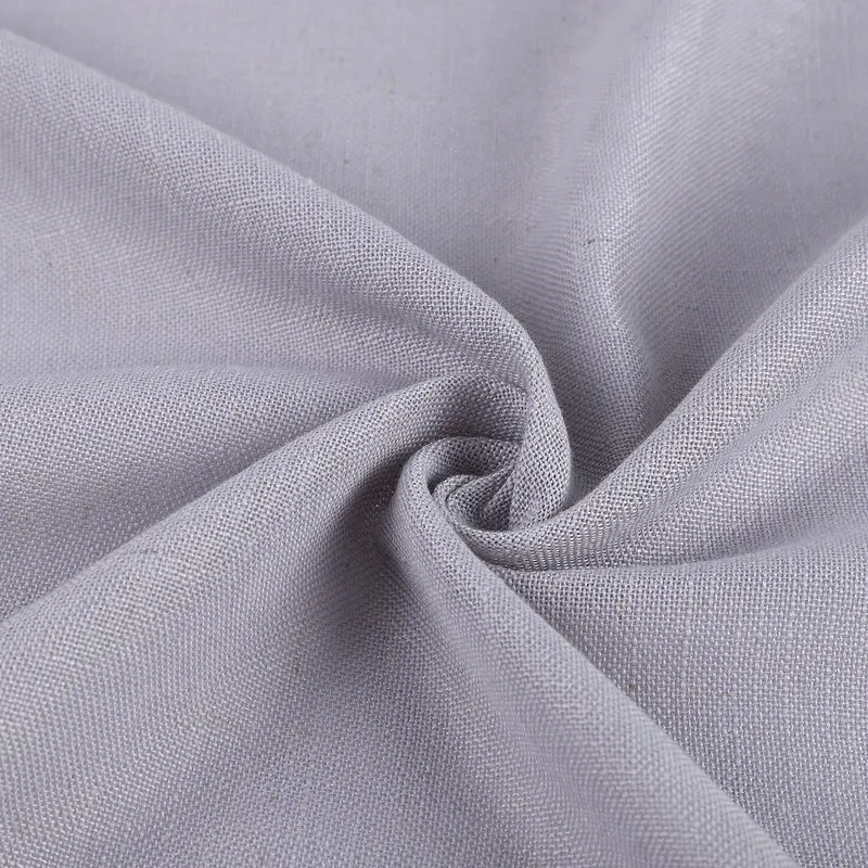 GARVEE Tende da caffè a strati in finto lino, tende da cucina, tende con passanti, tende da finestra, 27x36 pollici, grigio
