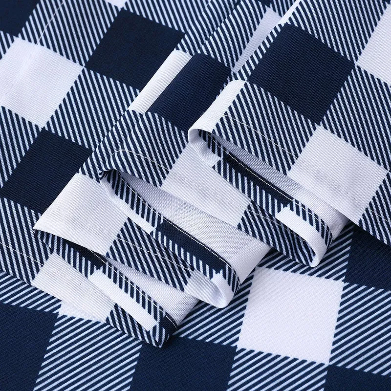 GARVEE Tende da cucina impermeabili con motivo a quadri Buffalo, 2 pannelli, 28x45 pollici, blu navy, per cucina e soggiorno