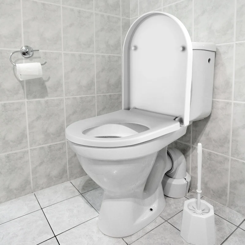 Sedile WC GARVEE con meccanismo di chiusura ammortizzata, forma a D, bianco, Duroplast e acciaio inossidabile, chiusura a sgancio rapido, facile da pulire