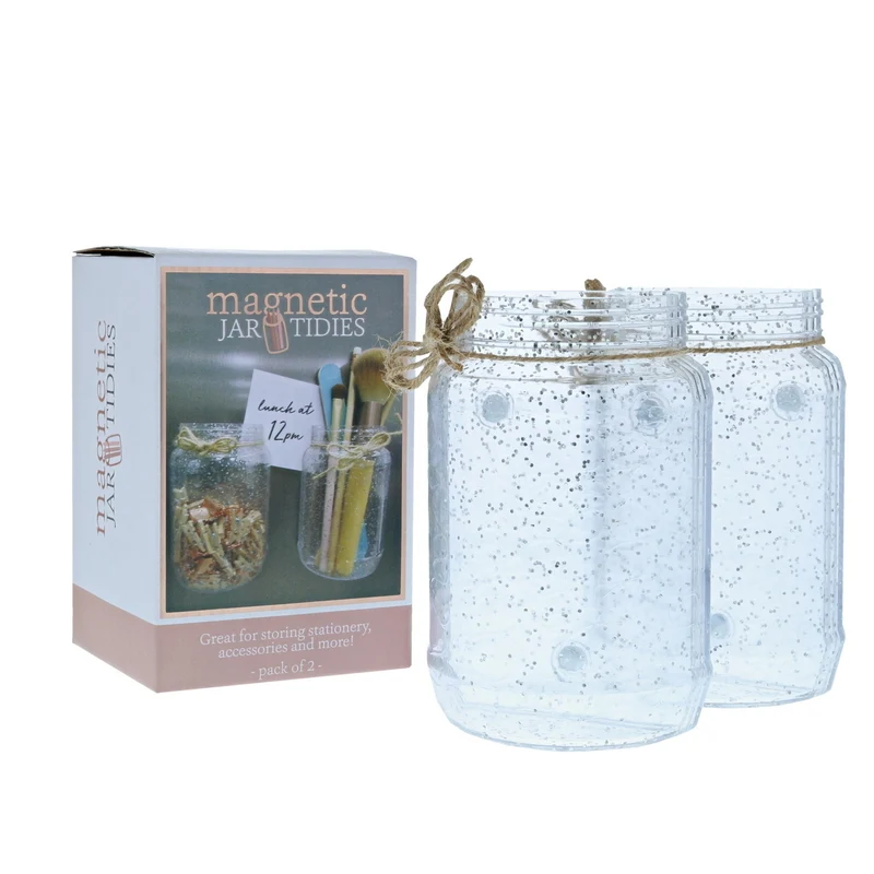 Marmeladenglas Aufbewahrungsboxen aus Kunststoff mit Magnet im 2er Set