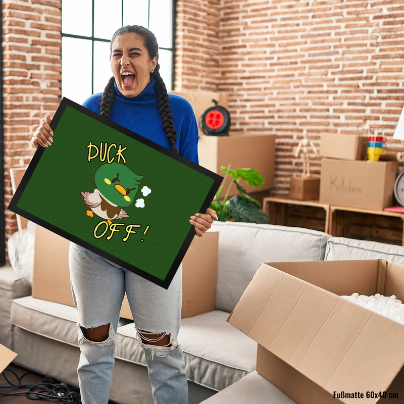 Enten Fußmatte in 35x50 cm mit Spruch DUCK OFF!