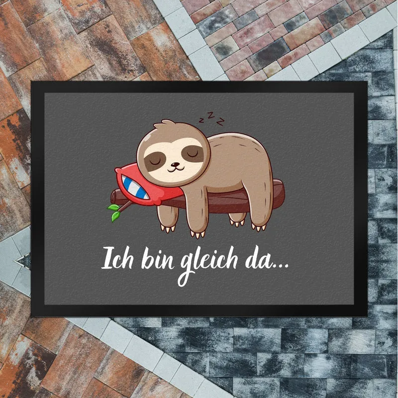 Ich bin gleich da schlafendes Faultier Fußmatte in 35x50 cm