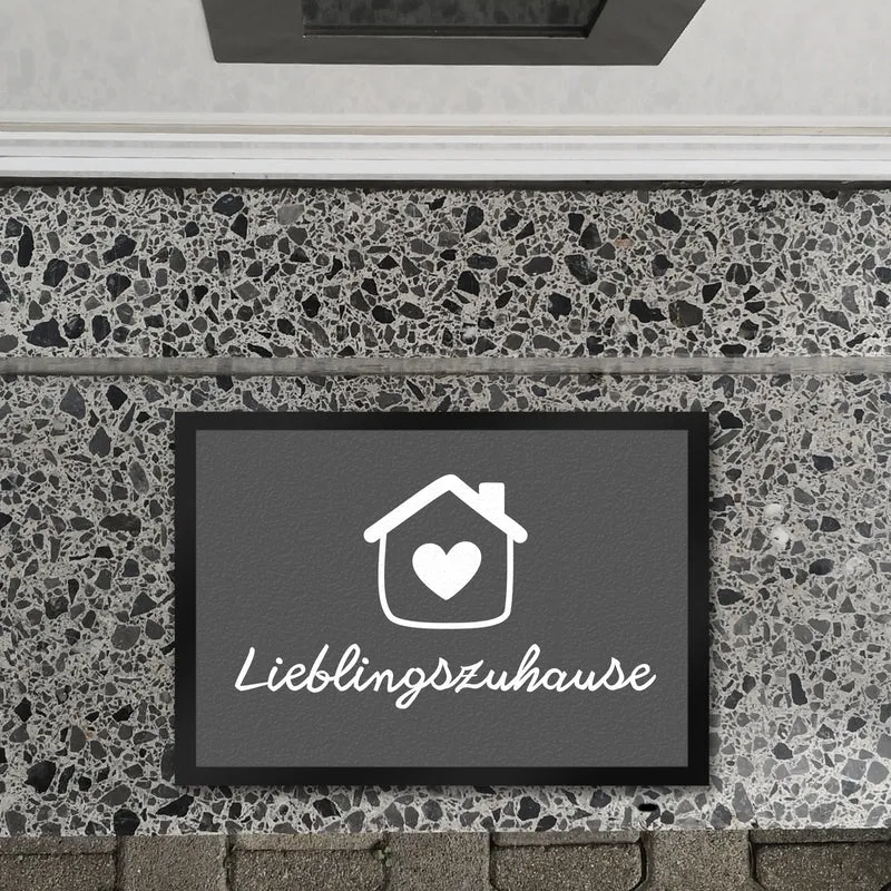 Lieblingszuhause Fußmatte in 35x50 cm mit Haus und Herz