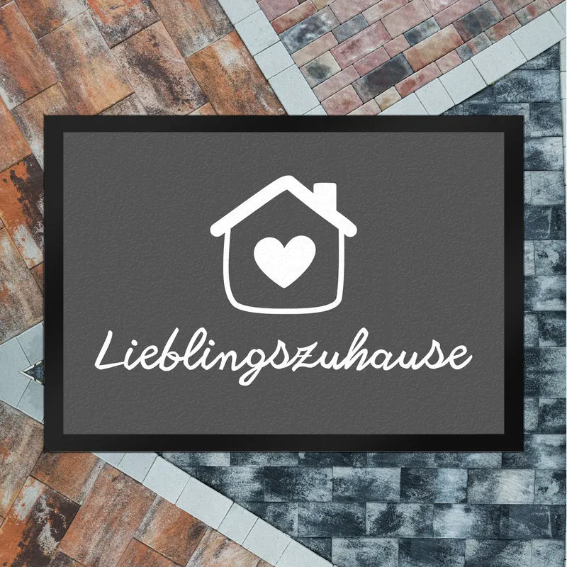 Lieblingszuhause Fußmatte in 35x50 cm mit Haus und Herz