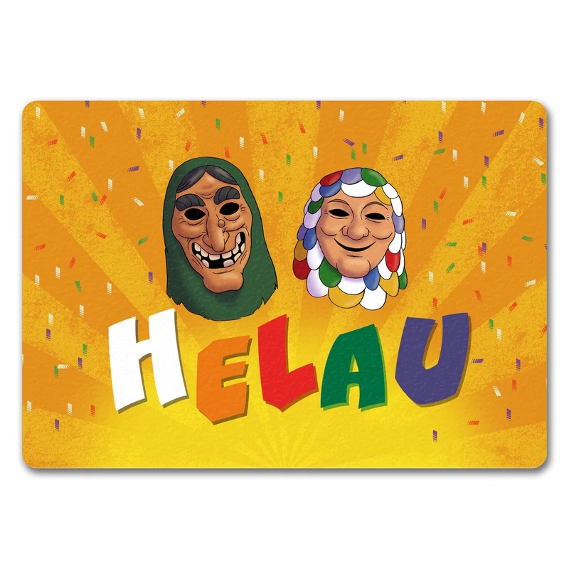 Helau Mainzer Fasching Fußmatte mit Kostümmasken
