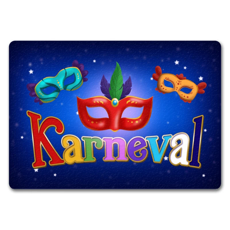Kölner Karneval Fußmatte mit bunten Masken