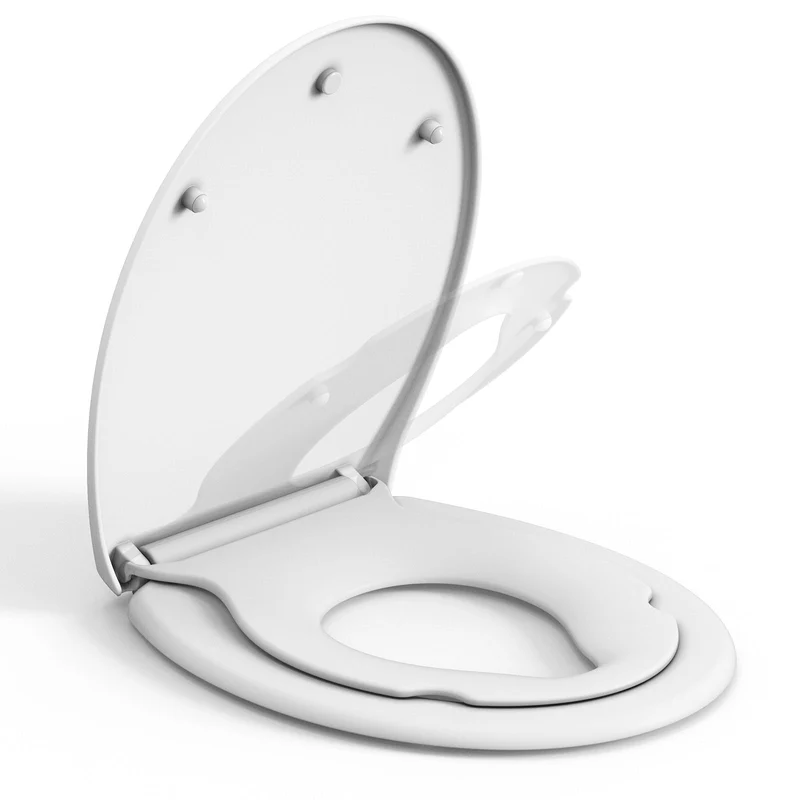 Garvee Soft-Close-Sitz verhindert lautes Zuschlagen Robustes, dickes Polypropylen-Material Schnellverschluss für einfache Reinigung Magnetische Befestigung für Kindersitze Einfache Installation mit mitgelieferten Schrauben