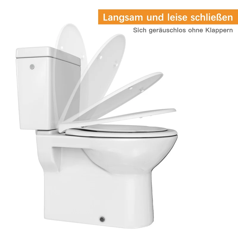 Garvee Soft-Close-Sitz verhindert lautes Zuschlagen Robustes, dickes Polypropylen-Material Schnellverschluss für einfache Reinigung Magnetische Befestigung für Kindersitze Einfache Installation mit mitgelieferten Schrauben