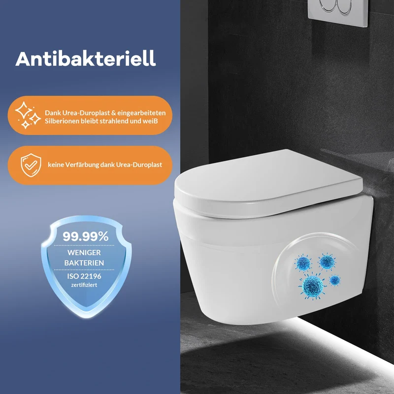 Sedile WC per bambini Garvee con meccanismo di chiusura ammortizzata, forma a D, bianco, coperchio WC antibatterico con seggiolino per bambini, coperchio rimovibile, sgancio rapido per una facile pulizia, capacità di peso 150 kg