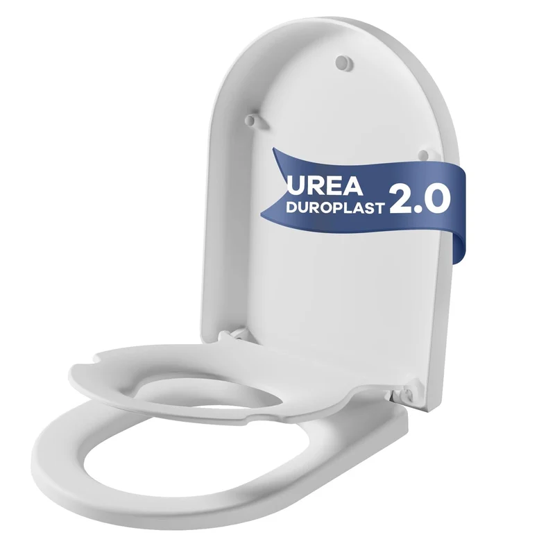 Sedile WC per bambini Garvee con meccanismo di chiusura ammortizzata, forma a D, bianco, coperchio WC antibatterico con seggiolino per bambini, coperchio rimovibile, sgancio rapido per una facile pulizia, capacità di peso 150 kg