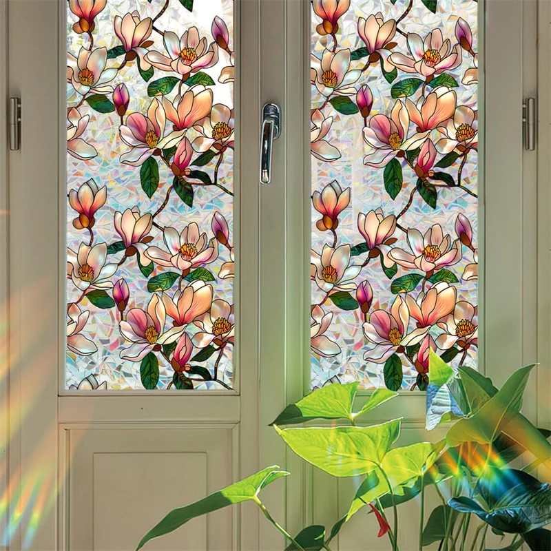 Pellicola per finestre GARVEE autoadesiva opaca anti-UV motivo vegetale 43x100cm
