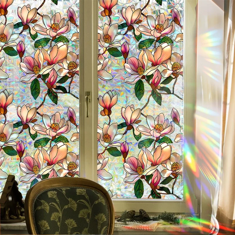Pellicola per finestre GARVEE autoadesiva opaca anti-UV motivo vegetale 43x100cm