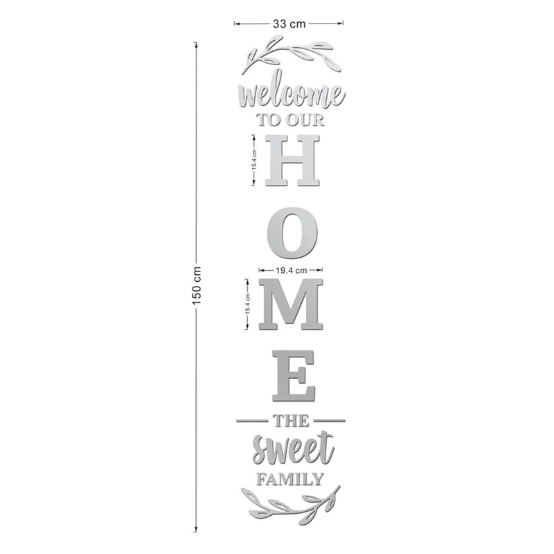 Adesivi murali decorativi in acrilico autoadesivo con lettere inglesi Garvee per matrimoni, bambini, ragazze, feste di compleanno