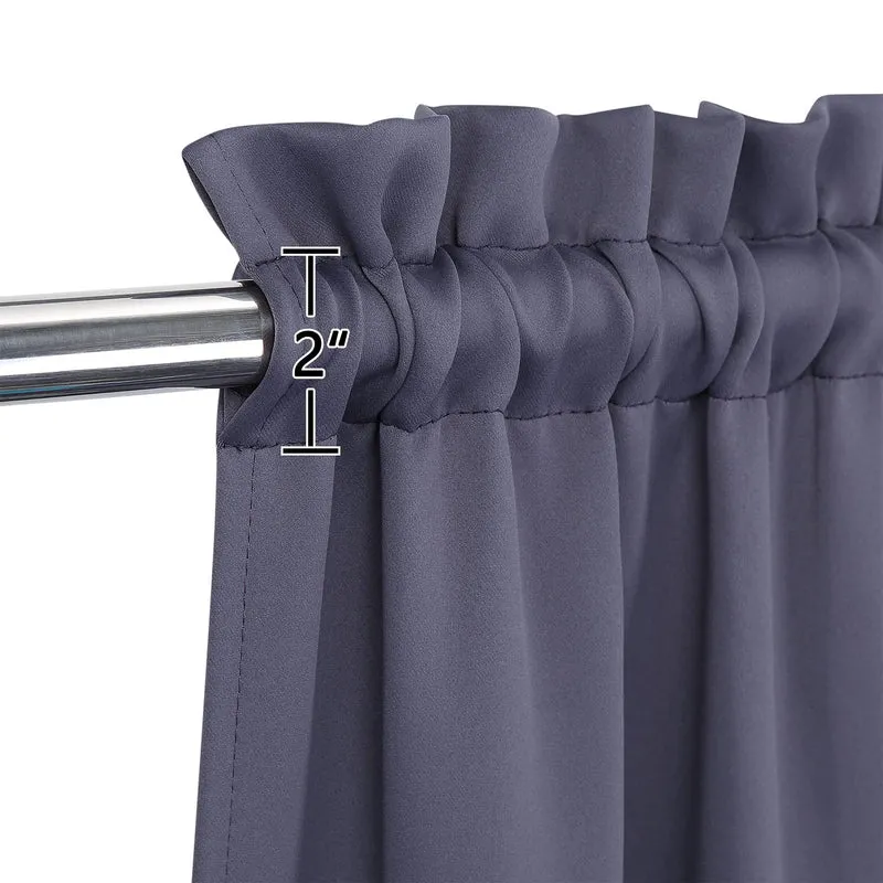 Tende oscuranti Garvee, pannelli corti con asta per cucina, bagno, finestre, 76x76 cm, grigio scuro, 2 pezzi