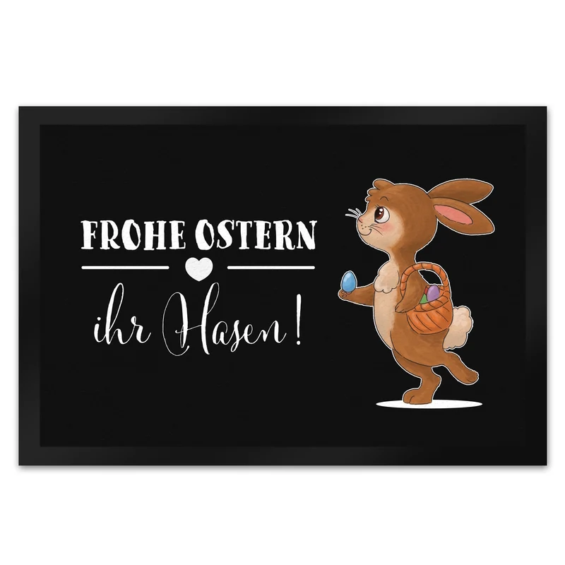 Frohe Ostern ihr Hasen Fußmatte mit süßem Osterhase