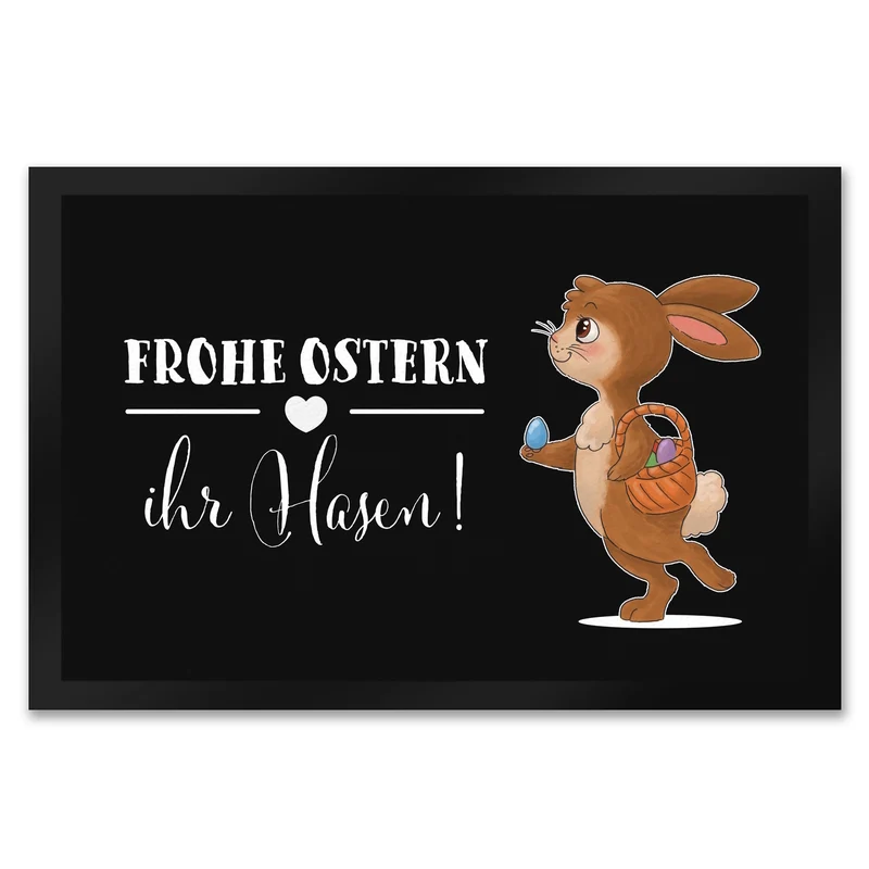Frohe Ostern ihr Hasen Fußmatte mit süßem Osterhase