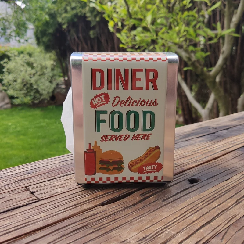 Retro Diner Serviettenhalter mit 60 Servietten