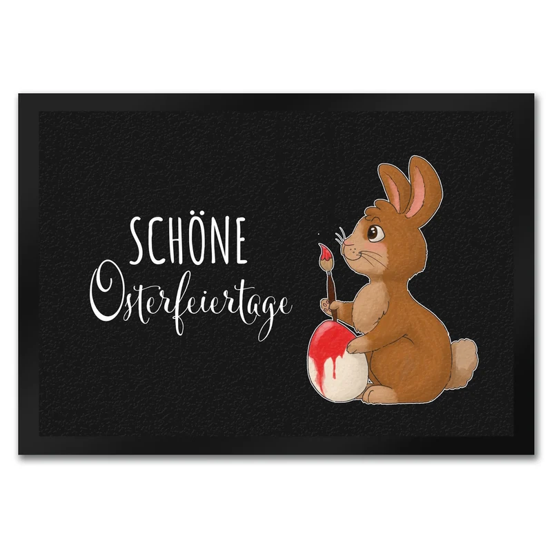 Schöne Osterfeiertage Fußmatte mit Hase und Osterei