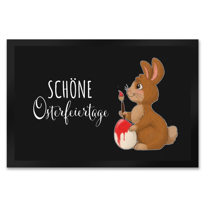 Schöne Osterfeiertage Fußmatte mit Hase und Osterei