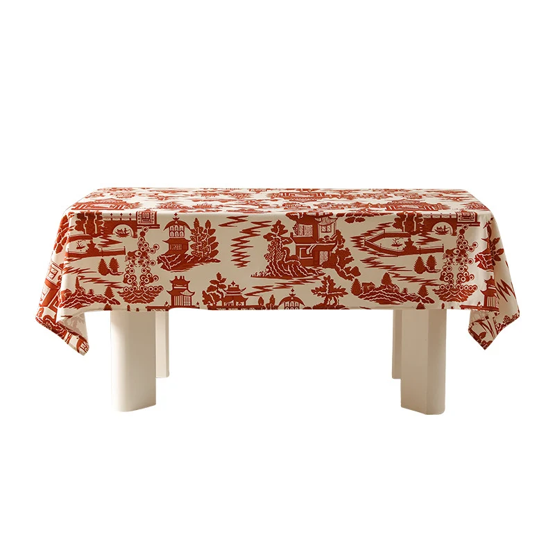 Rechteckige abwischbare Tischdecke im Halbkreis-Jacquard mit pflegeleichter Beschichtung Karnz