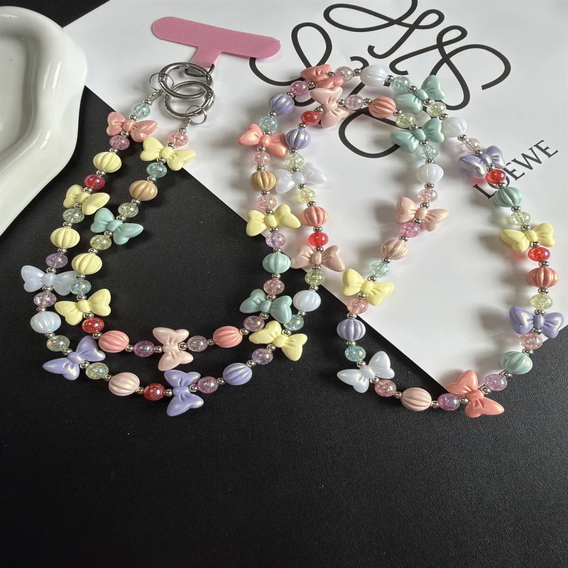 Colorful Beaded Butterfly Charm Necklace Stornfield