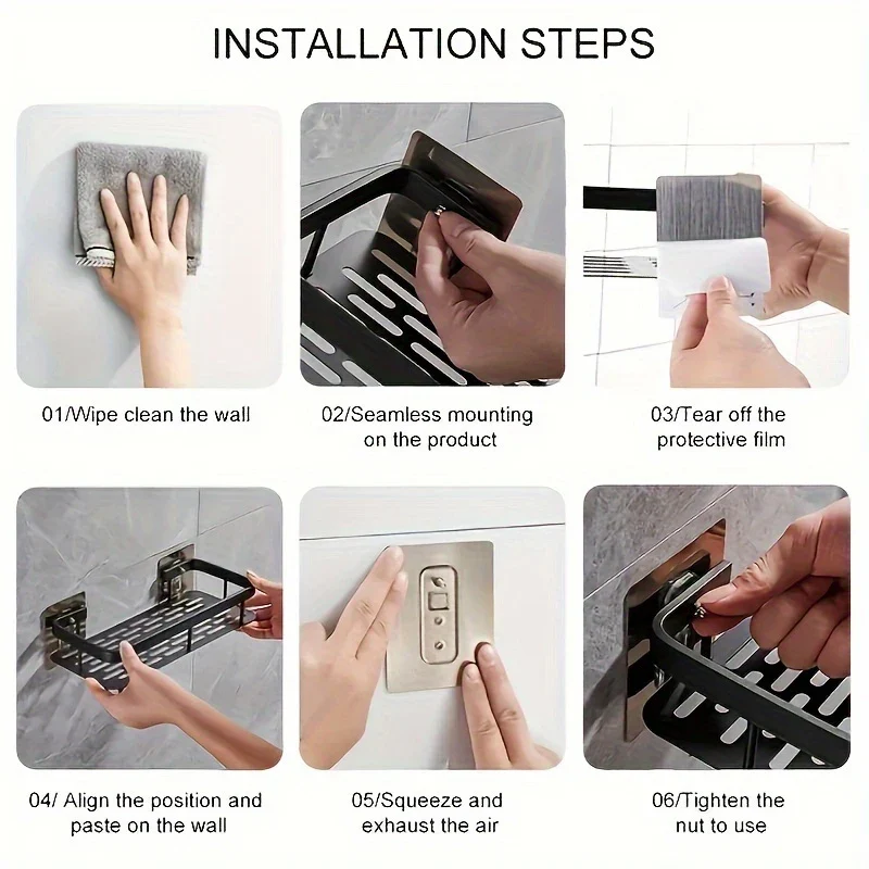 Duschregal ohne Bohren - selbstklebender Organizer für das Badezimmer