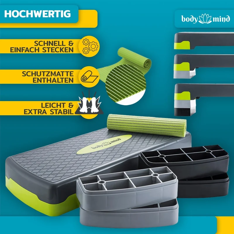 body & mind Aerobic Stepper – höhenverstellbar in 3 Ausführungen