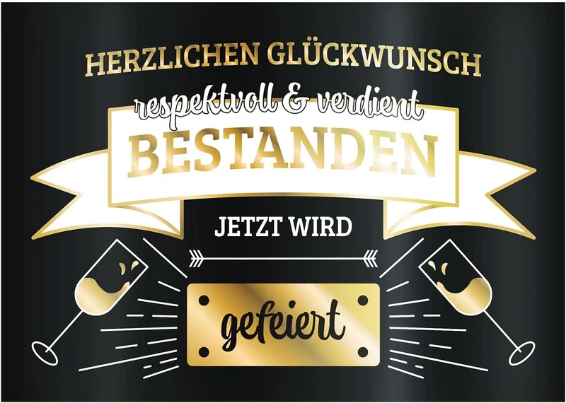 3x Flaschenetikett Verdient Bestanden – Geschenk für Prüfungen