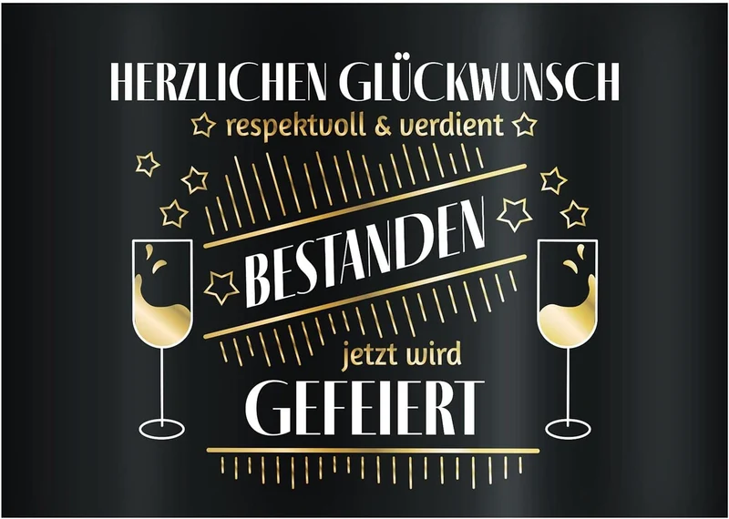 3x Flaschenetikett Verdient Bestanden – Geschenk für Prüfungen