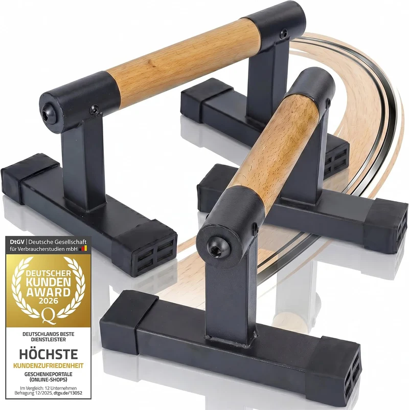 Parallettes Liegestützgriffe - Ergonomische Holzgriffe für Calisthenics