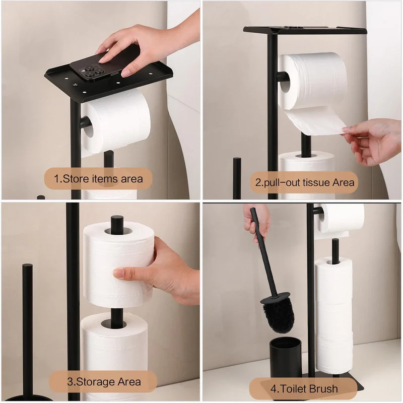 Rostfreie WC-Garnitur mit Toilettenpapierhalter