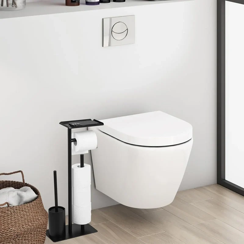 Rostfreie WC-Garnitur mit Toilettenpapierhalter