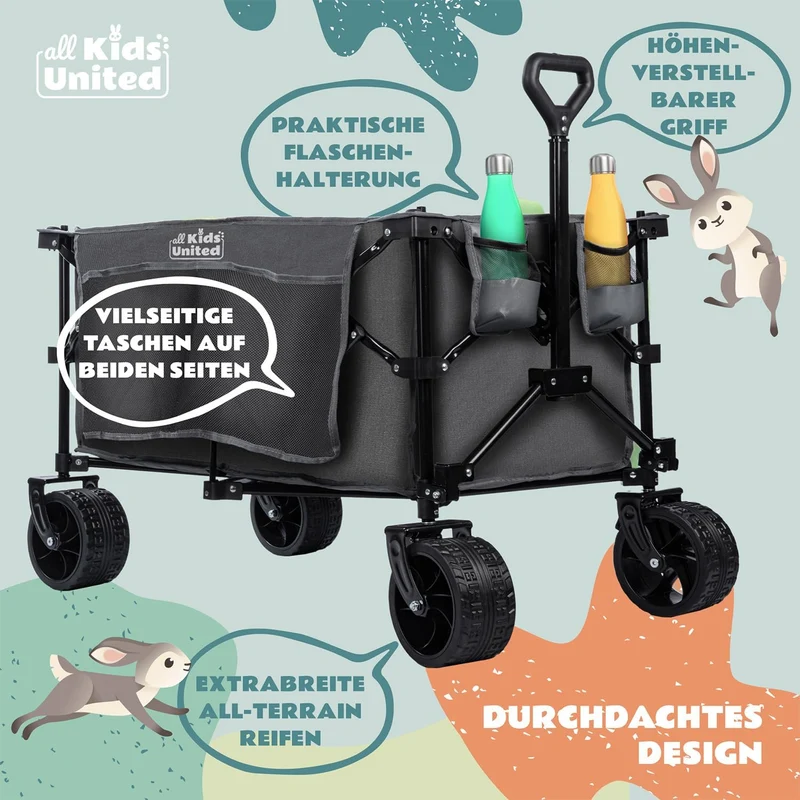 Faltbarer Bollerwagen - Strand-Buggy mit XXL Rädern & Bremse
