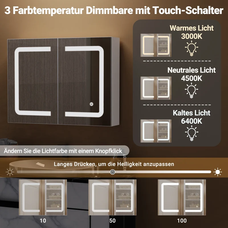 Rostfreier Spiegelschrank für Badezimmer