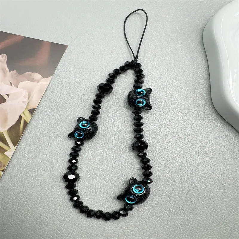 Charming Cat-Themed Beaded Eyewear Holder Stornfield