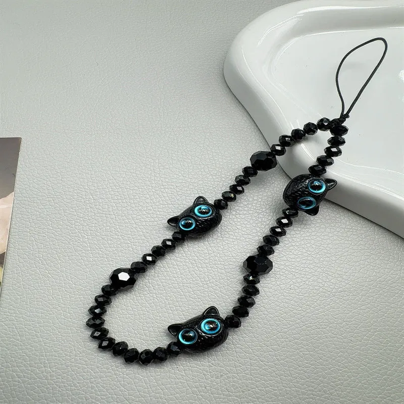 Charming Cat-Themed Beaded Eyewear Holder Stornfield