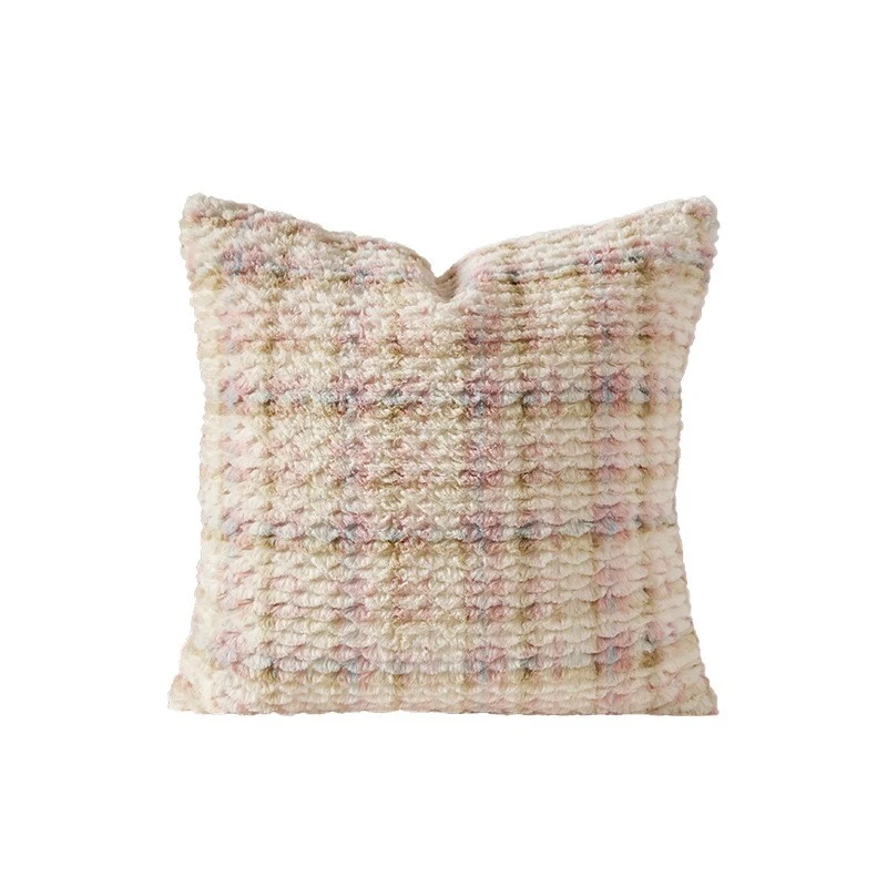 Quadratischer Bouclé‑Chenille Zierkissenbezug mit weicher Plüschstruktur Karnz