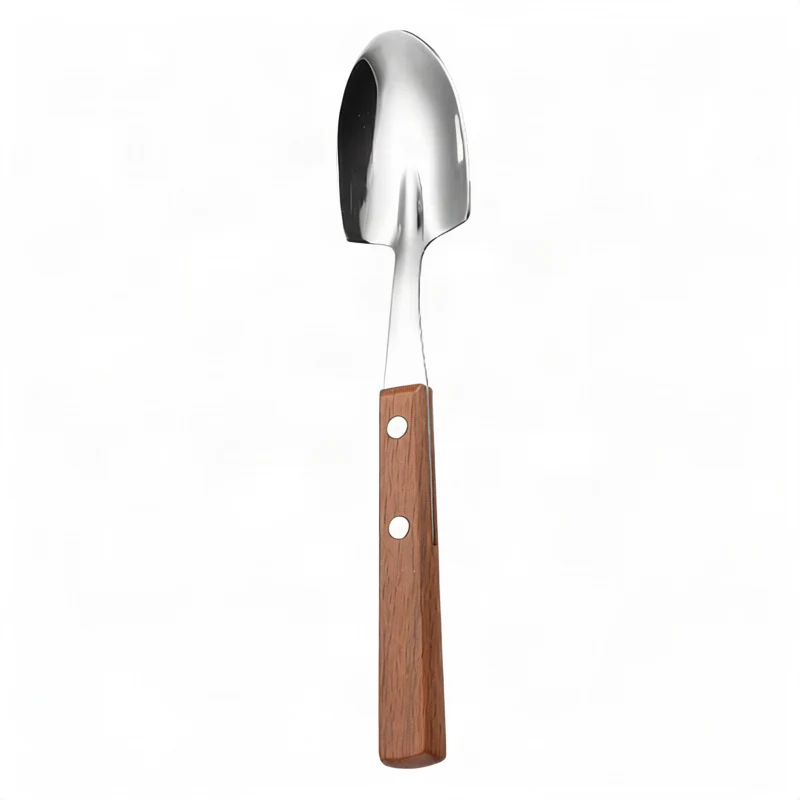Besteckset 12-teilig, Edelstahl mit Holzgriff