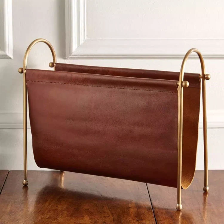 Eleganter Lederzeitschriftenhalter