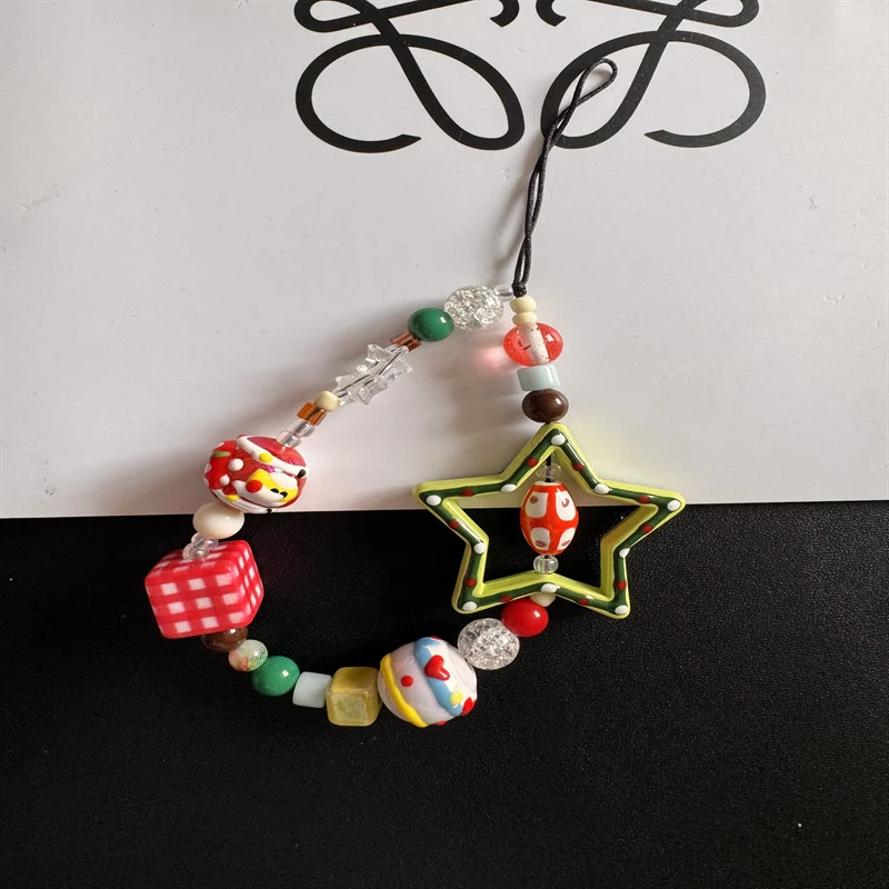 Bunte handgemachte Perlen Charm Lanyard Karnz