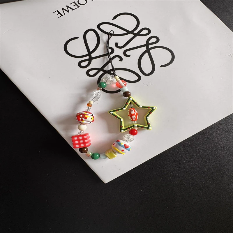 Bunte handgemachte Perlen Charm Lanyard Karnz