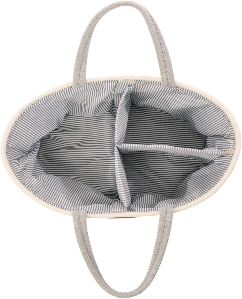 Wickeltasche Baby Organizer Aufbewahrungskorb aus Baumwoll-Leinen mit Gratisbeigabe