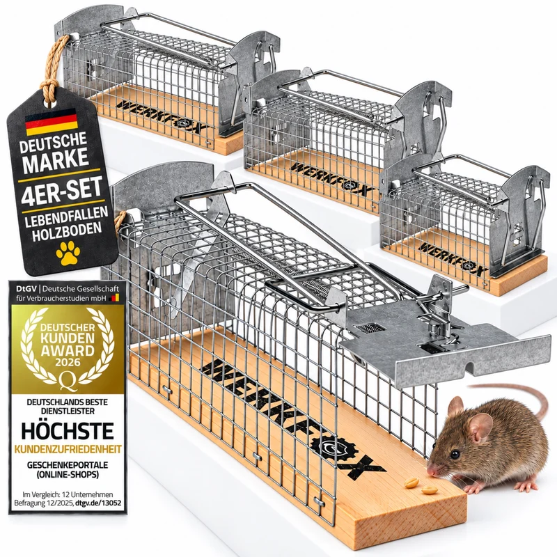 Tierfreundliche Mausefalle 4er Set – Humane Lebendfalle